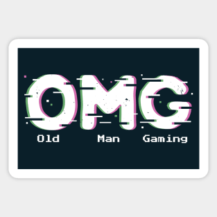 OMG Old Man Gaming Pixelated Arcade Pun Sticker